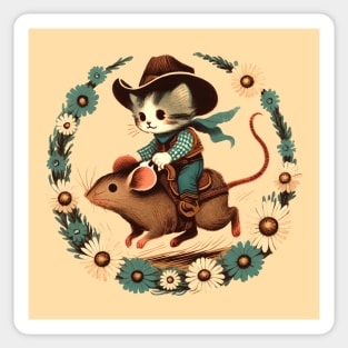 Western Cowboy Cat Sticker